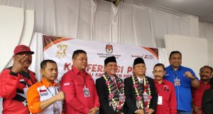 Resmi Mendaftar Ke KPU Wahyu Indriyanto – Suharyono, Diusung Tiga Partai Besar