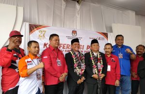 Resmi Mendaftar Ke KPU Wahyu Indriyanto – Suharyono, Diusung Tiga Partai Besar