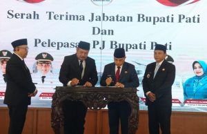 Hadiri Serah Terima Jabatan, Sudewo Berkomitmen Tingkatkan Capaian Prestasi Kabupaten Pati