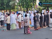 Saf Jamaah Salat Id di Alun-alun Kudus Jadi Sorotan