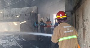 Gudang Sparepart Motor di Kudus Dilalap Api, Cat dan Tiner Bikin Kobaran Cepat Membesar