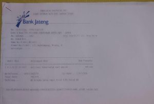 Bukti setor retribusi ke bank jateng (dokumen Lintaspantura.co.id) 